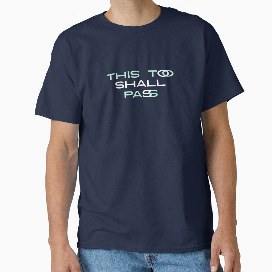 This Too Shall Pass Text Art Turquoise Green by TackyTime