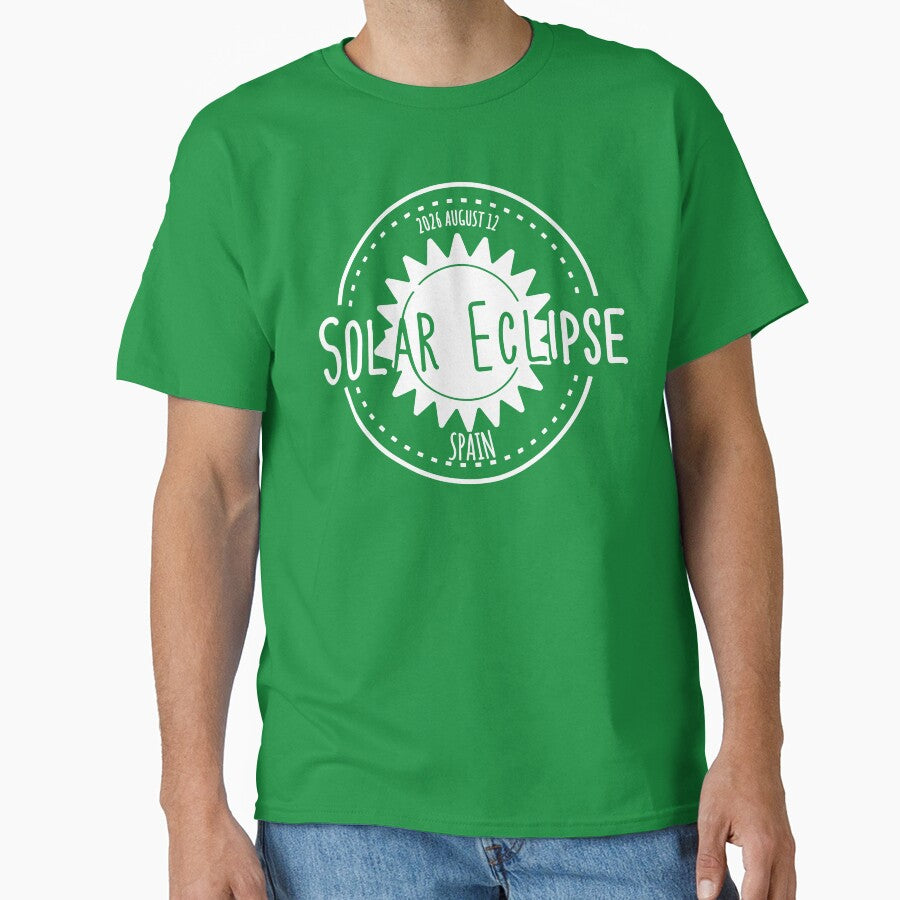 Spain 2026 august 12 Solar Eclipse white color design by EmeraldeaArt