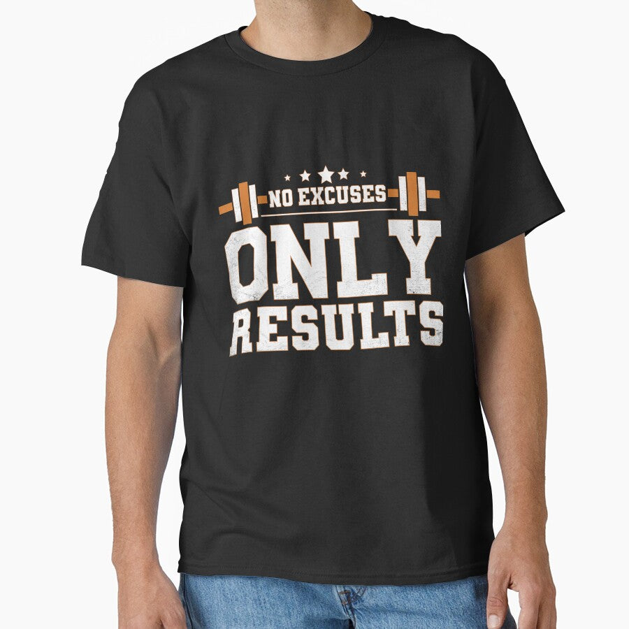 No Excuses Only Results Fitness Lover Design by amishacreates