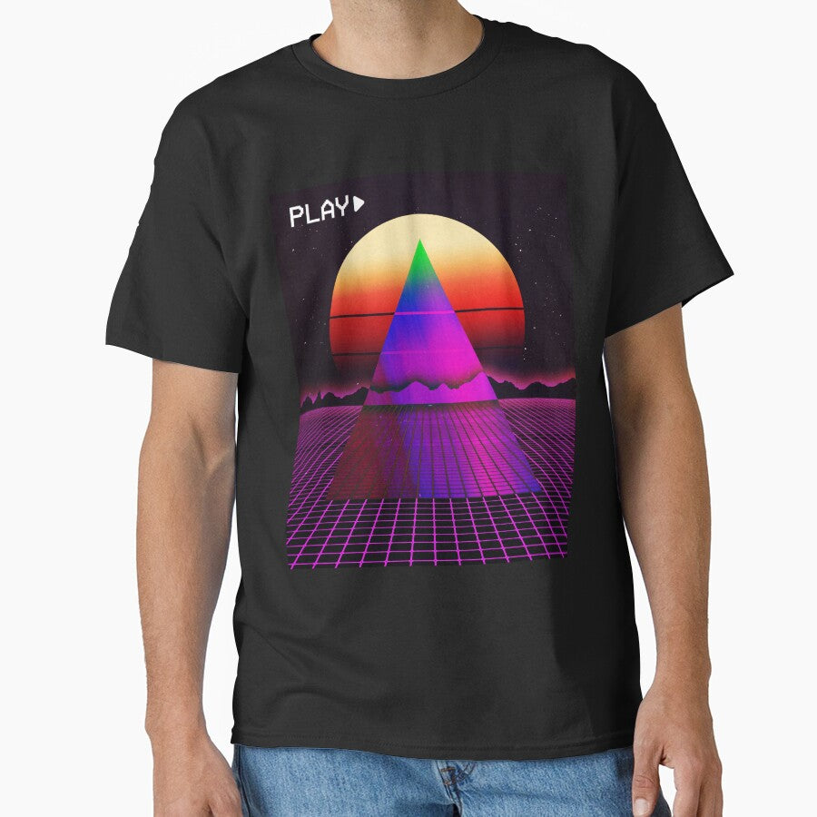Aesthetic Synthwave Outrun Style Grid Sunset sunrise Design design by D-C-Designs