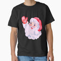 Retro Vintage Pink Santa Claus Waving by drumweaver