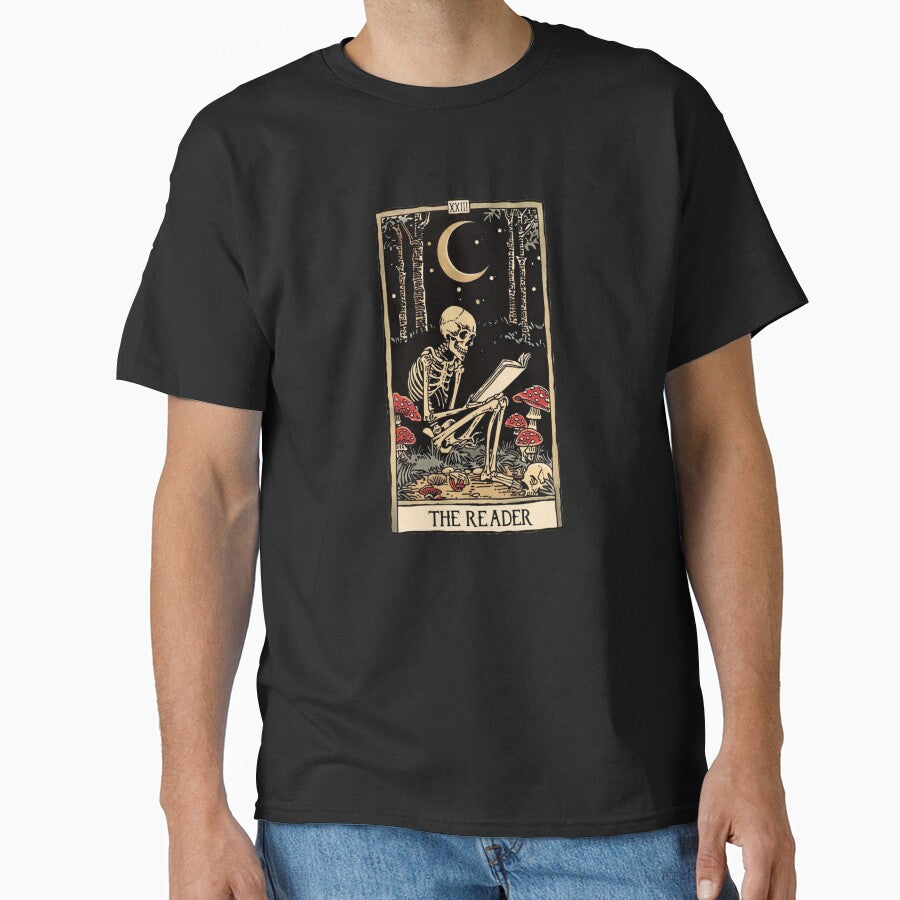The Reader antique tarot cartomancy - skull and mushrooms with moon by Fantasy Cache