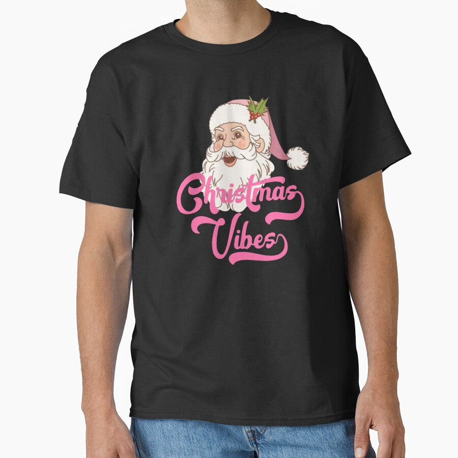 Retro Vintage Pink Santa Claus, Pink Christmas, Vintage Christmas, Vintage Santa, Retro Christmas by Sophistical