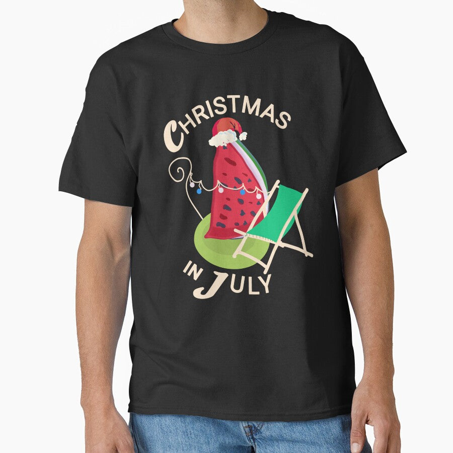 Christmas in July Watermelon Santa - Summer Christmas Irony by vibeno1