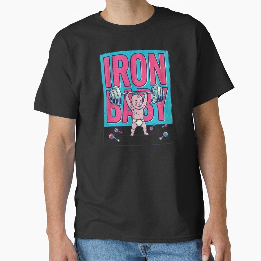 Retro Pop Art Baby Bodybuilder Iron Baby by DuckOddity