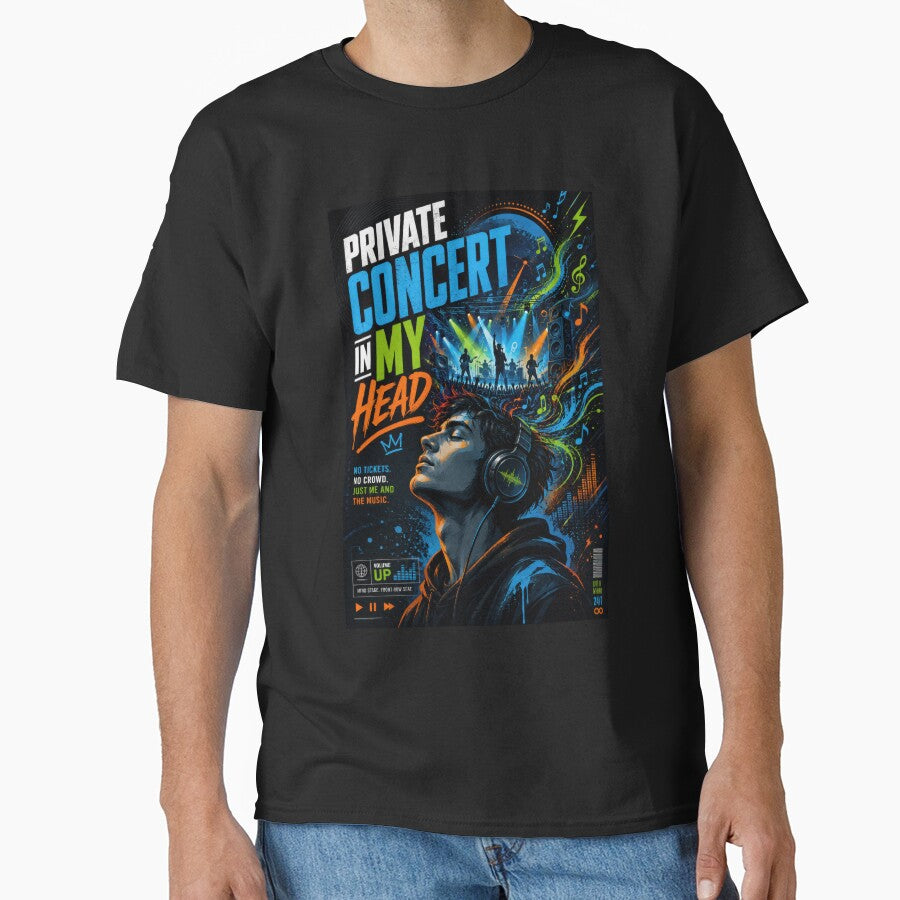 Private Concert In My Head Neon Headphones Music Poster by Sketchlegacy
