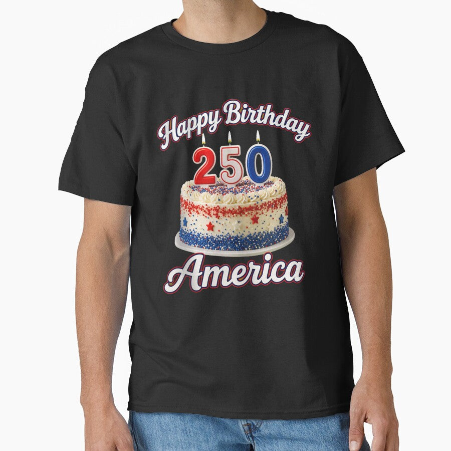 Happy Birthday America 250 Patriotic Birthday Cake USA 1776 2026 Celebration by kiralynstration