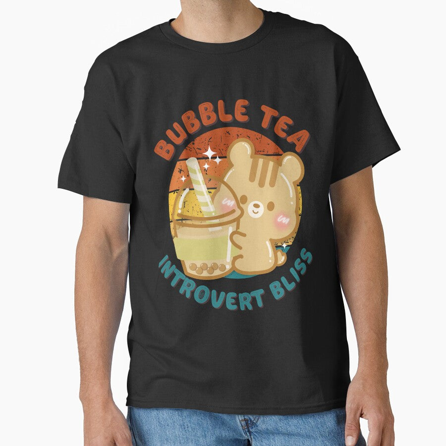 Vintage Cute Kawaii Chipmunk Bubble Tea Introvert Bliss by cutecozynook