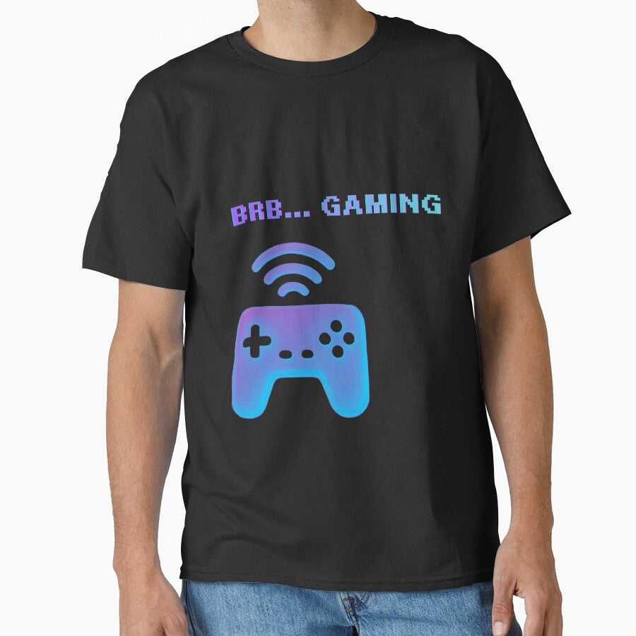 BRB... Gaming | Neon Retro Gamer Controller | Pixel Art Gaming Design by VariusDesigns