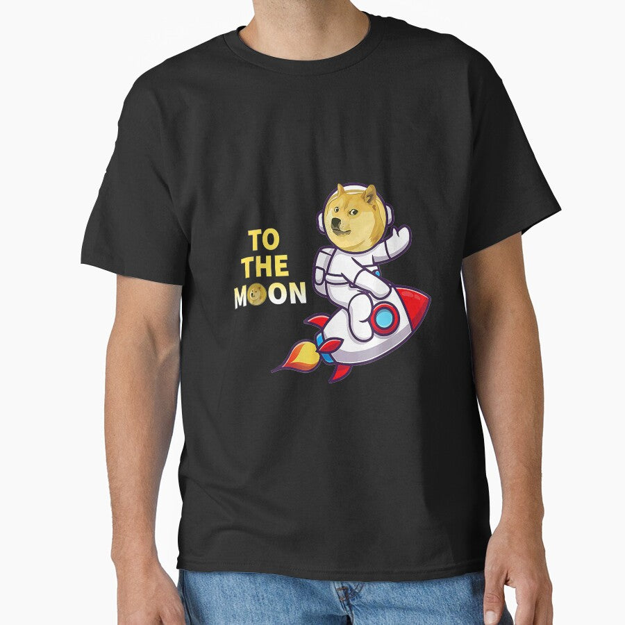 Dogecoin to the Moon, Cool Doge Coin Crypto Currency by WeissLiberty