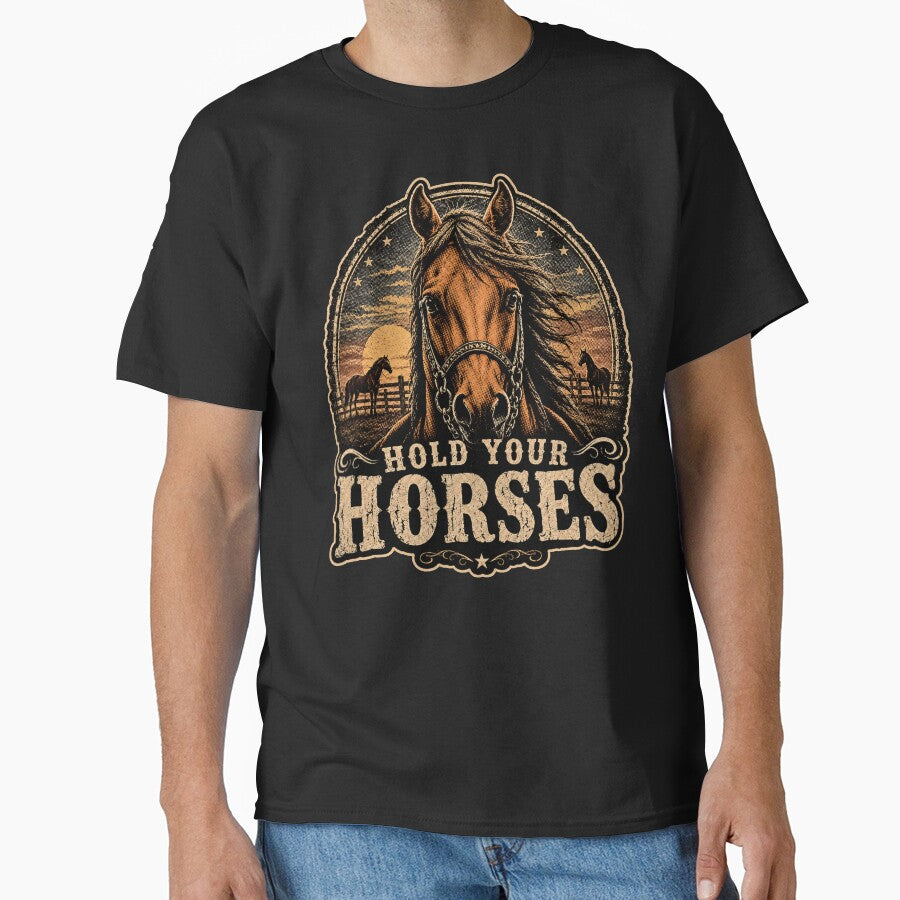 Hold Your Horses – Vintage Western Horse Lover Equestrian Country Design by PosiMCreations