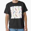 Minimalist Primary-Color Pencil Pattern – Fun Back-to-School Kids Clothing Design by FestivityFinds