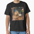 Dog drinking beer Bar Vintage Goldendoodle Men Women by MTRBSK11