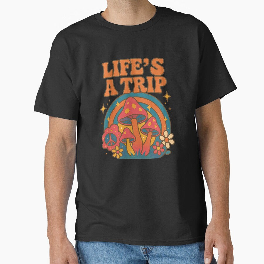 Life’s a Trip – 70s Cosmic Psychedelic Mushroom by getpressedshirt