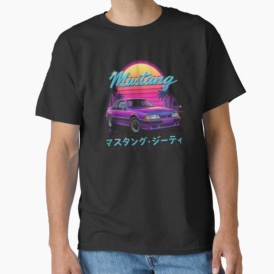 Retro Ford Mustang GT Vaporwave Dreamscape by TheArtOfCar