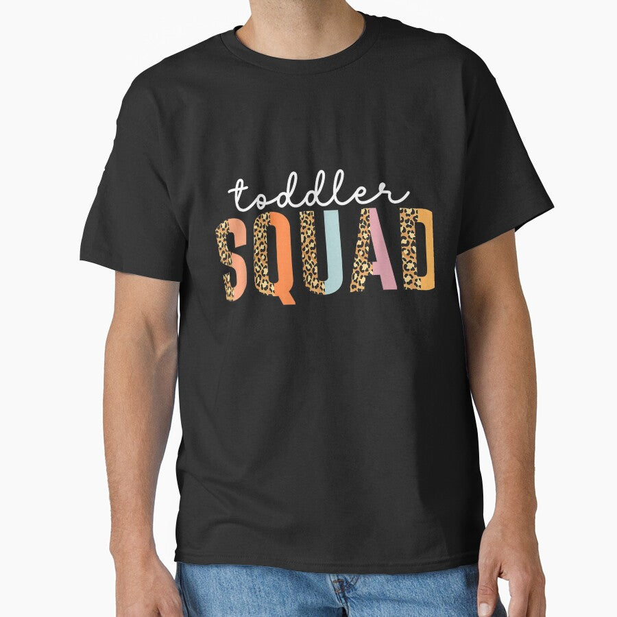 Leopard Toddler Squad Teacher Kindergarten Pre-K Teacher Fun T-Shirt by Voila-creative