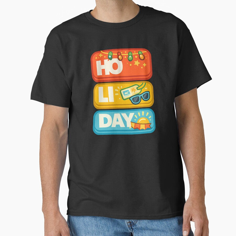 HO LI DAY Festival Holiday Typography Design by TeeTimeTreasure
