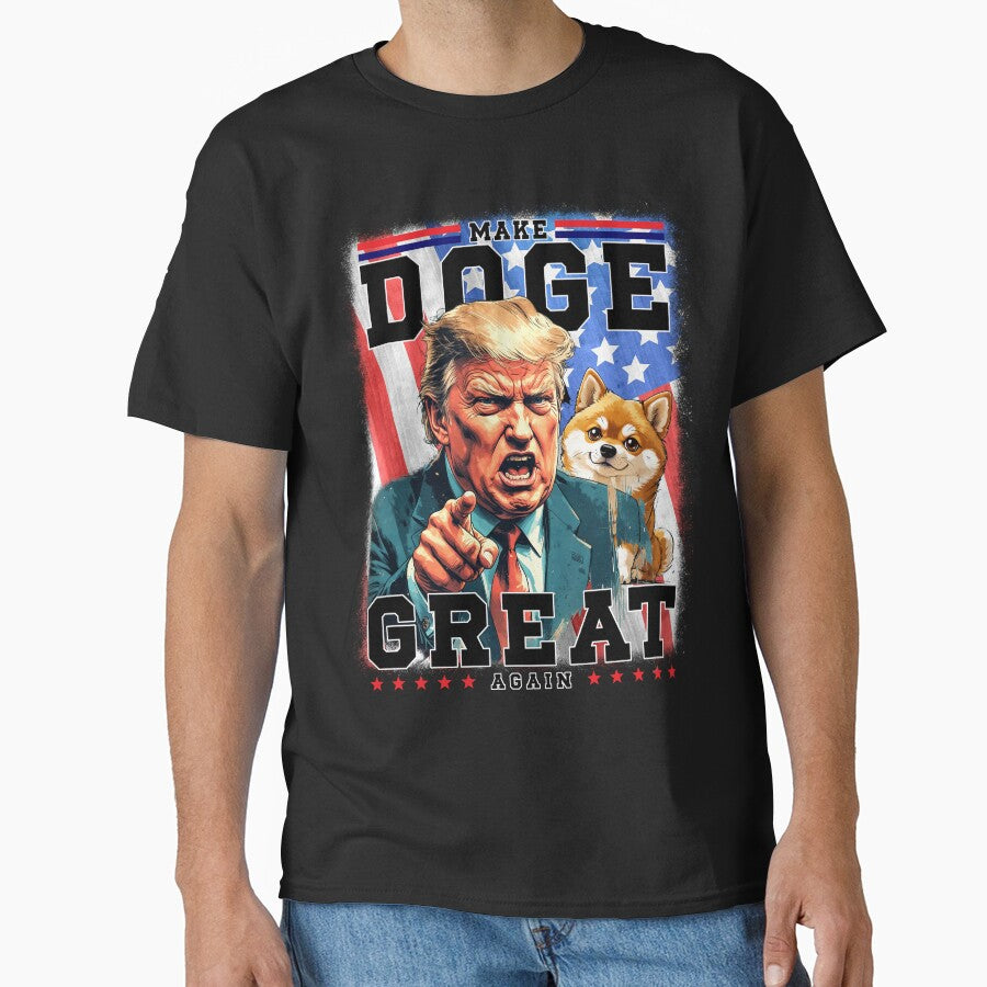 Make Doge Great Again PNG | Funny Trump Doge Meme Digital Download | Dogecoin Crypto Meme Art | USA Patriotic Shirt Design by KeedKean