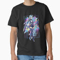 Genshin Impact Eula Vaporwave Neon Palm Tree Sunset Design by Senpaiwaves