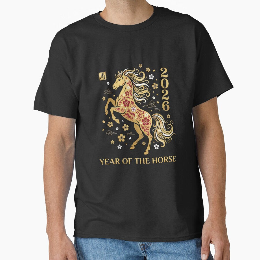 Lunar New Year Tee – 2026 Year of the Horse, Festive Chinese Zodiac Gift Graphic Tee by saloui