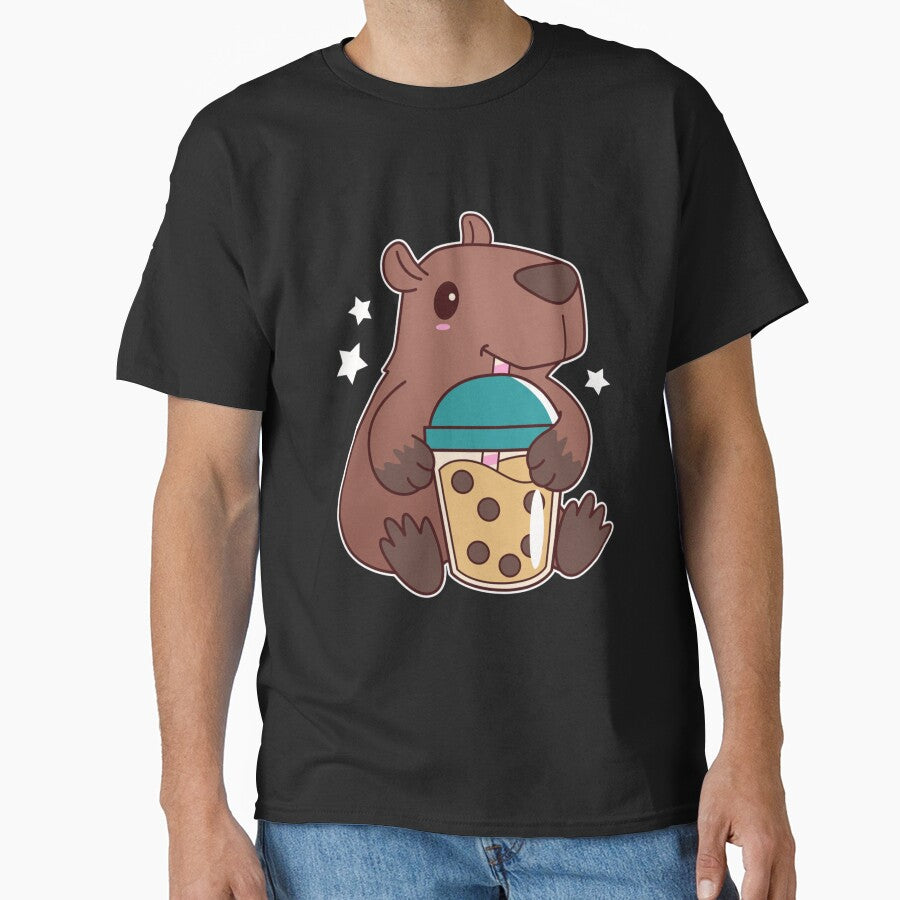 CUTE KAWAII CAPYBARA DRINKING BUBBLE TEA BOBA CAPIBARA by sobriowslen