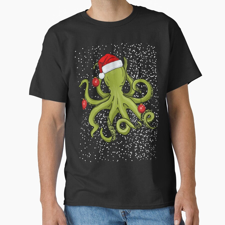 Christmas Kraken (Sparkly Snow) by octopuscafe