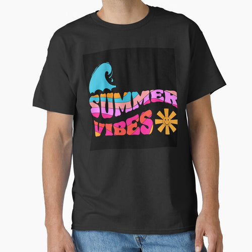 'Summer Vibes' Saying With Ocean Wave And Sun by DEC02