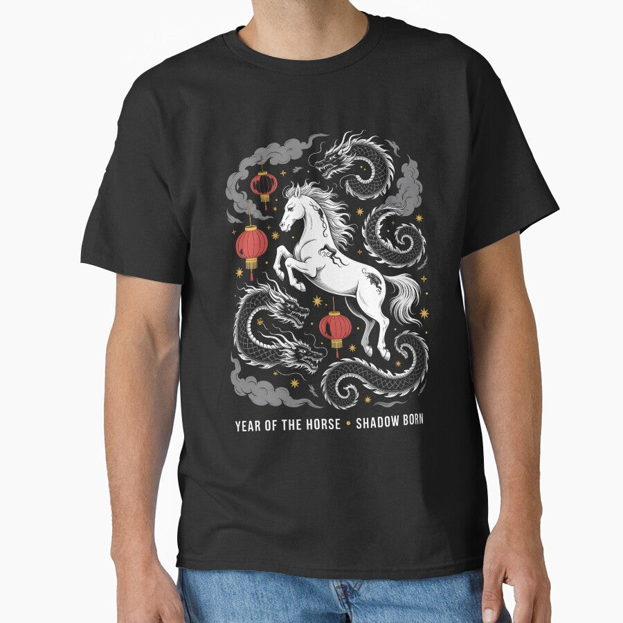 Year of the Horse Shadow Born Dragon Yin Yang Chinese New Year 2026 Lunar by CornishPixiPony
