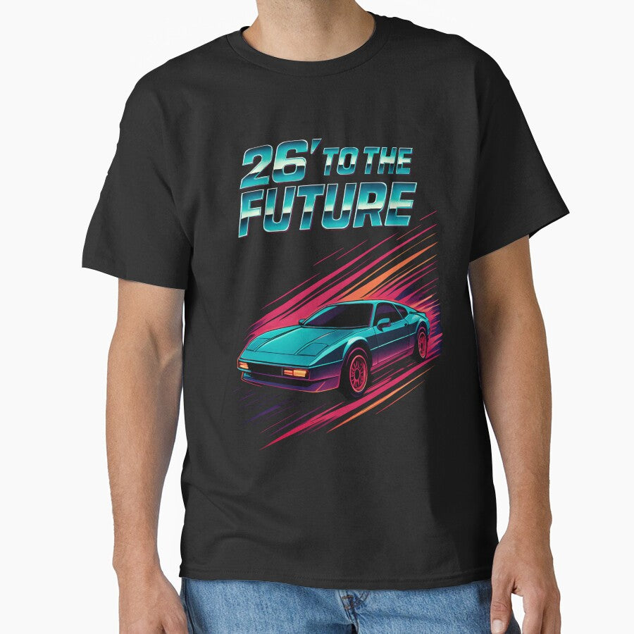26' to the Future - Retro Car 80s Vibe Design by DarylWelsh2024