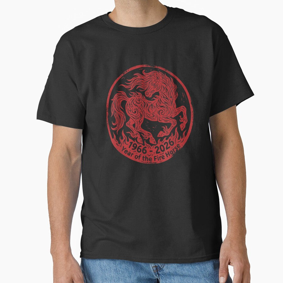 Year of the Fire Horse 1966 2026 Chinese Zodiac Red Vintage Art by Jone Cham