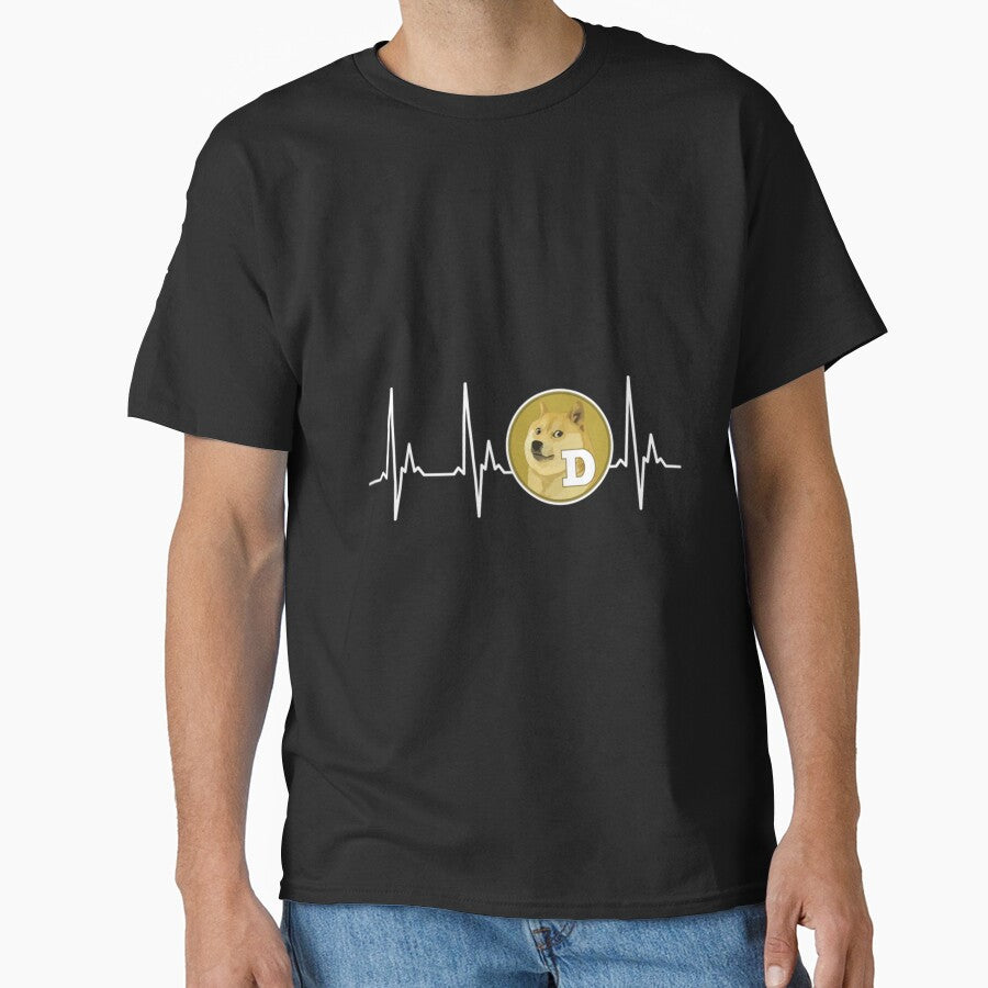 Dogecoin Heartbeat Shiba Inu Coin Funny Cryptocurrency by KristinReed
