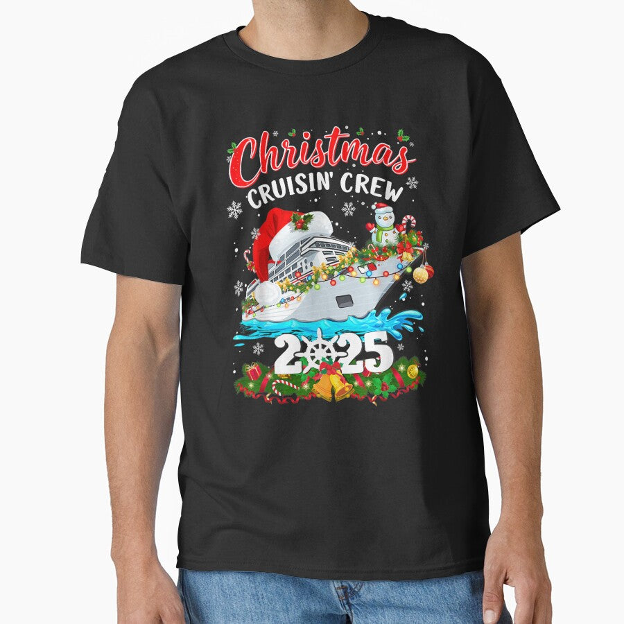 Christmas Cruisin Crew 2025 T-Shirt – Matching Family Cruise Xmas Outfit by waebox