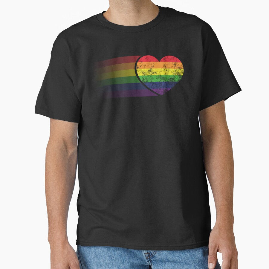 Grungy Rainbow Heart Pride Design by LCWaterworth