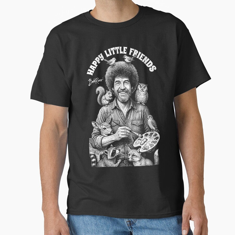 Bob Ross Happy Little Friends Funny Painter Baby Animals by GrandeDuc
