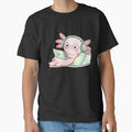 Cozy Study Axolotl – Cute Kawaii Axolotl Studying with Laptop Chibi Art by ColorSplash123