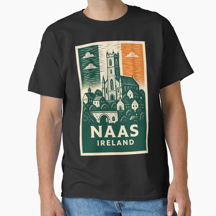 Naas Ireland Linocut Style by Thistle-TShop