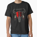 Buffalo Skull and Feathers (Red) by MelvinWarEagle
