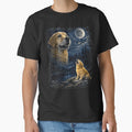 Golden Retriever Howling at the Moon – Vintage 90s Retro Night Sky Dog Art by PosiMCreations