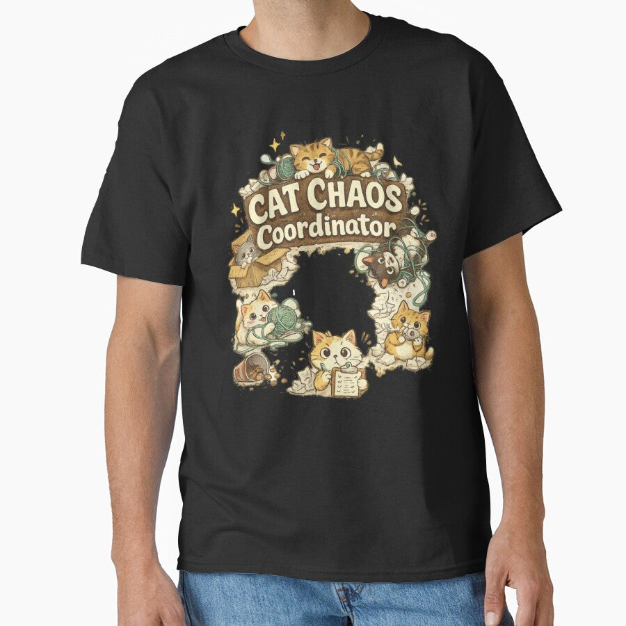 Cat Chaos Coordinator Funny Pet Tee by Lunaraluxy