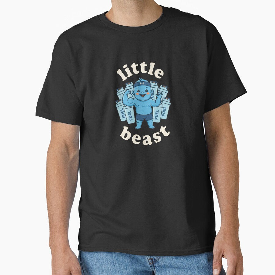 Retro Flat Baby Bodybuilder Little Beast by DuckOddity
