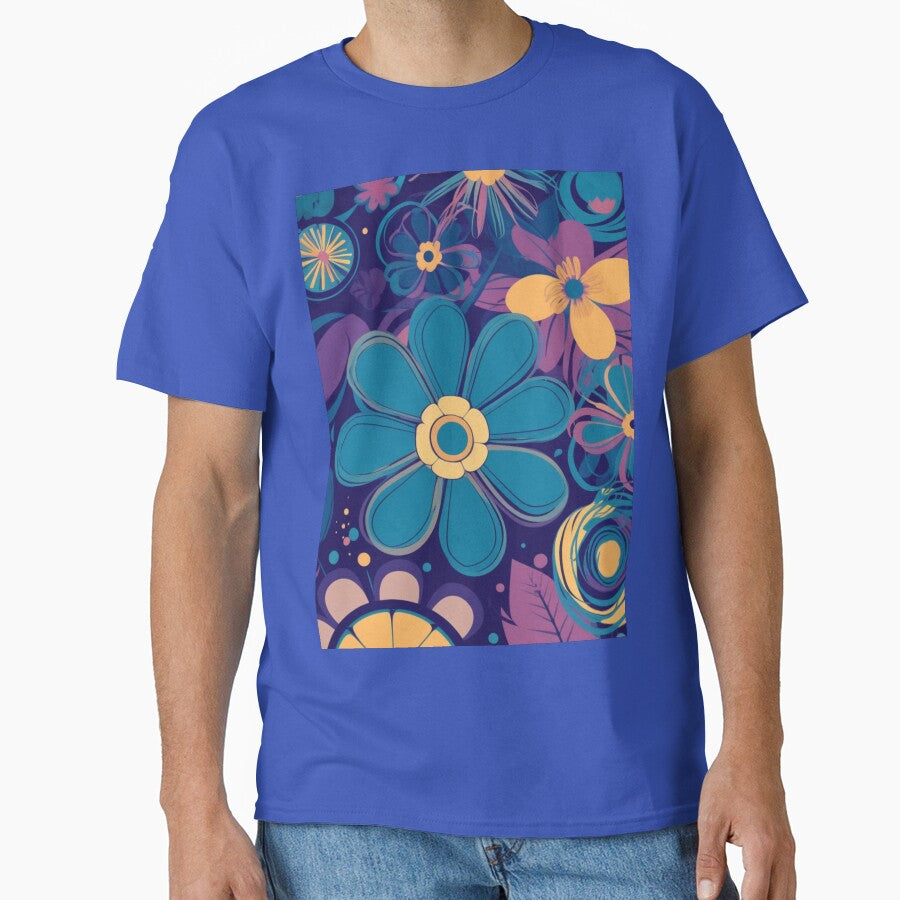 70s Hippy Flowers in Blue and Purple by CraftedHome