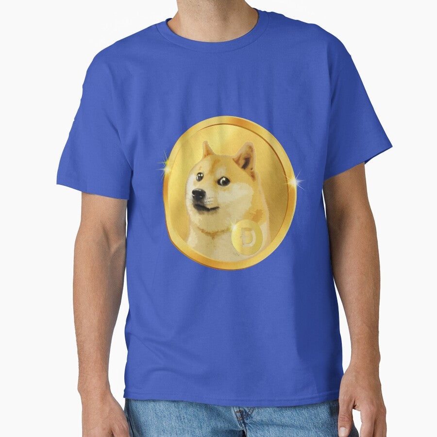Golden Doge Coin Emblem - Royal Blue & Gold Shiba Inu Art by Art-PraveenRai