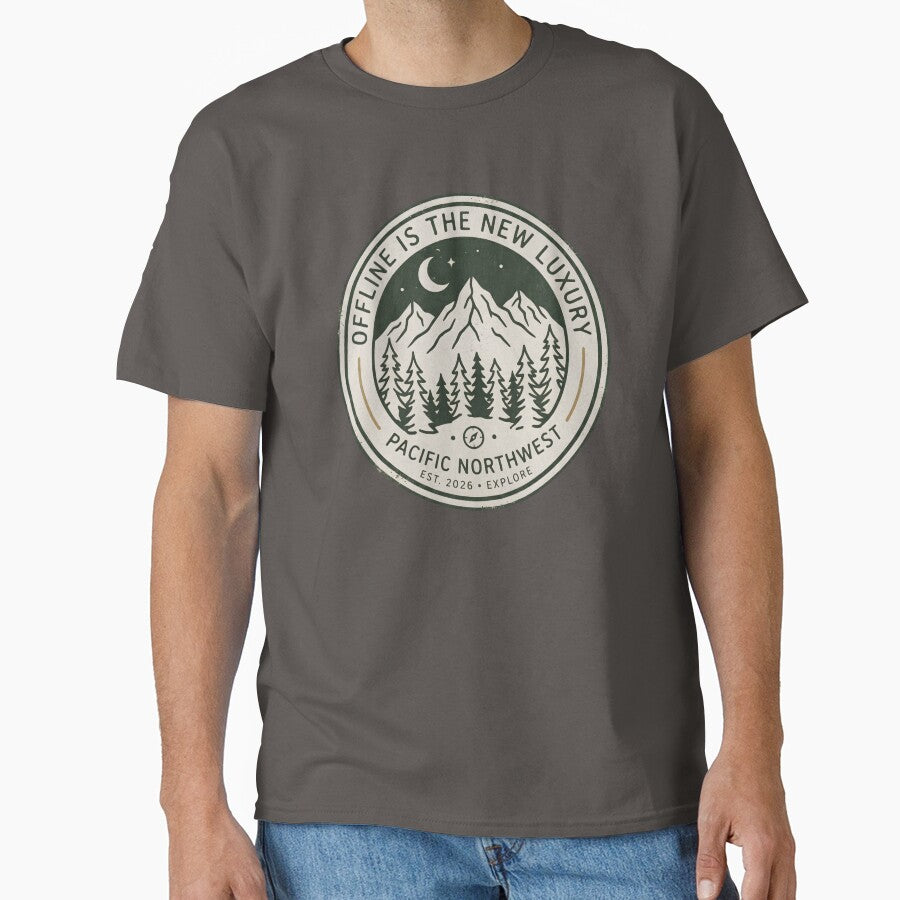 Offline Is The New Luxury - Pacific Northwest Hiking Camping Gift by SplashTastic