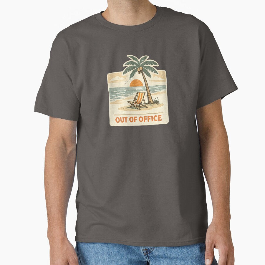 Out of Office – Retro Beach Vacation Sunset Design by EastEndTownie