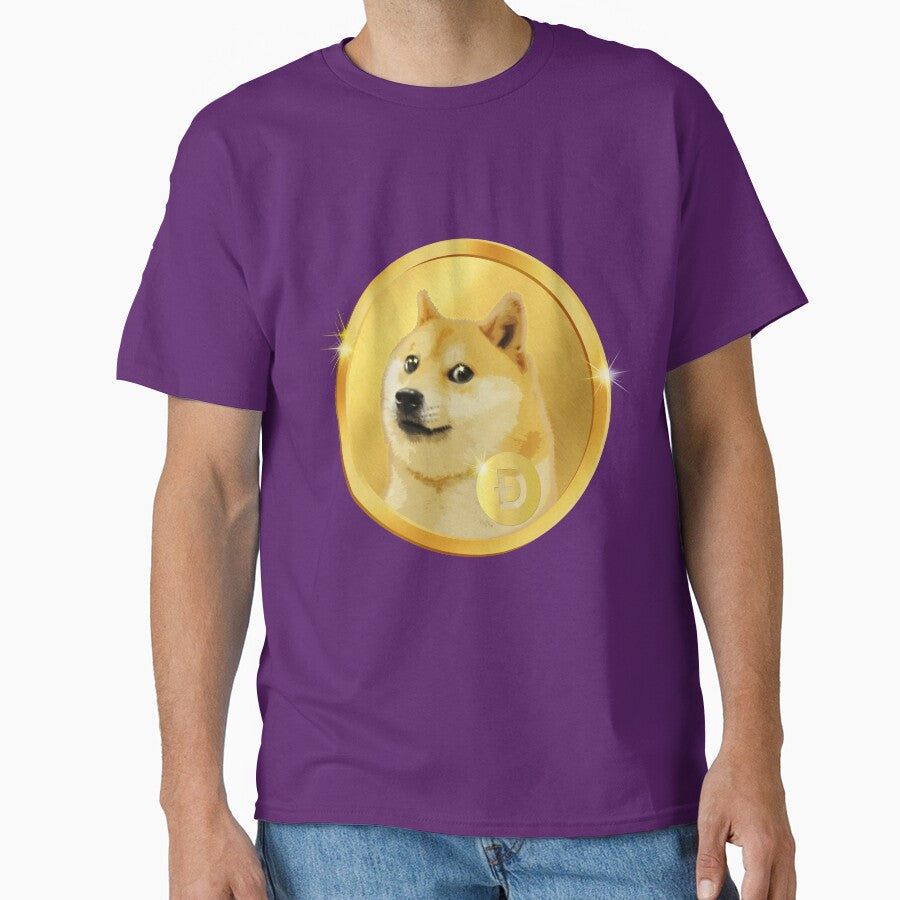 Golden Doge Coin Emblem - Royal Violet & Gold Shiba Inu Art by Art-PraveenRai