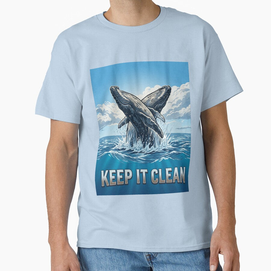 Keep It Clean Humpback Whale Ocean Conservation T-Shirt by MālamaThreads