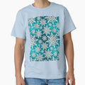 White Snowflake and Turquoise Christmas Paper Pattern by TeeGeeTees