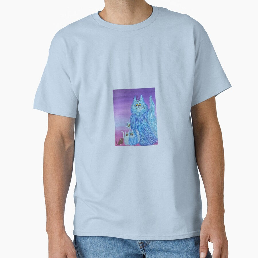 Fluffy Blue Cats Meet a Curious Mouse by Anna Lachman Designs