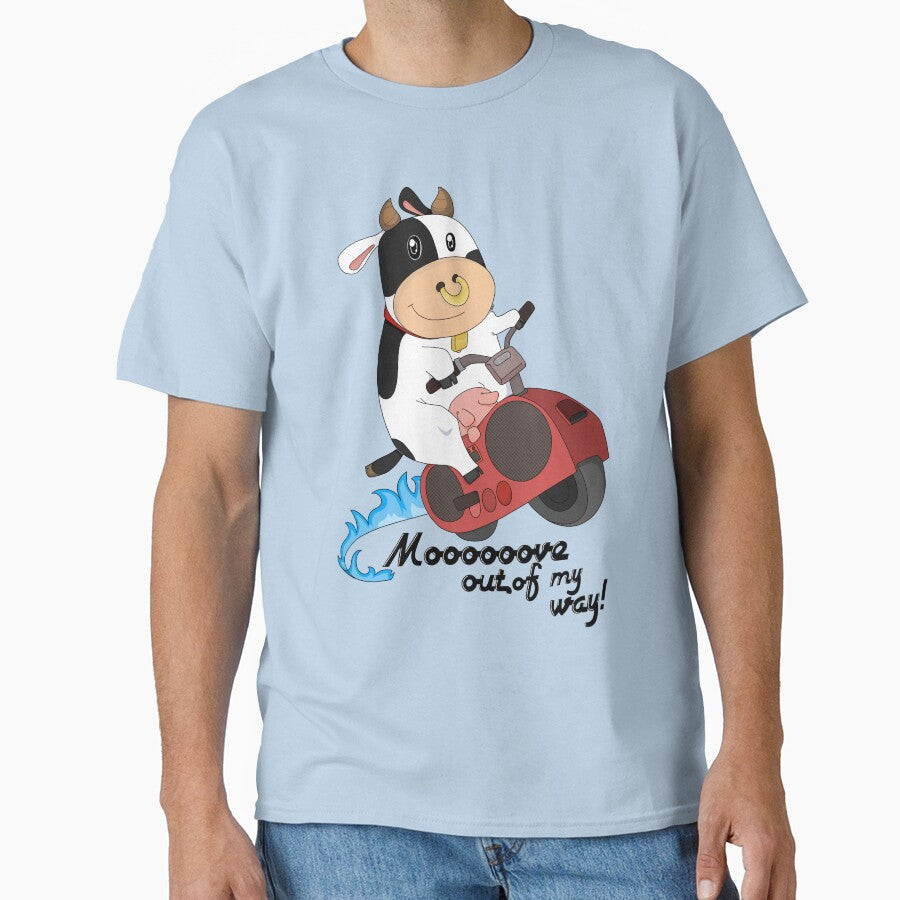 Cow Racer Sticker by LittleRockArt