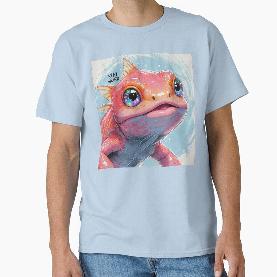 Stay Weird Axolotl – Cute Pink Amphibian Quote Art by CharlieMakes